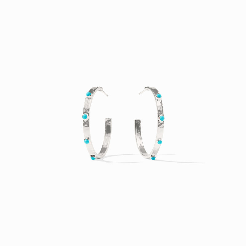 Crescent Stone Hoop