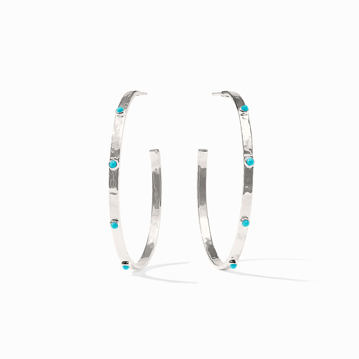 Julie Vos - Crescent Stone Hoop, Turquoise Blue / Extra Large