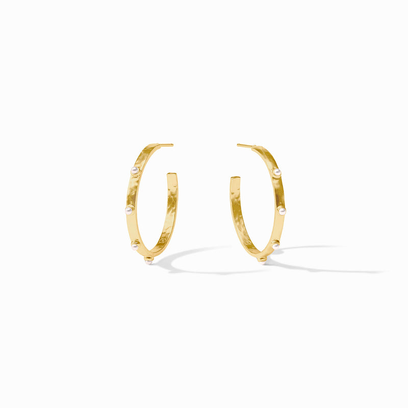 Crescent Stone Hoop