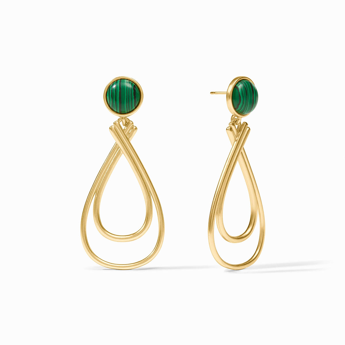 Julie Vos - Essex Stone Earring, Malachite Green