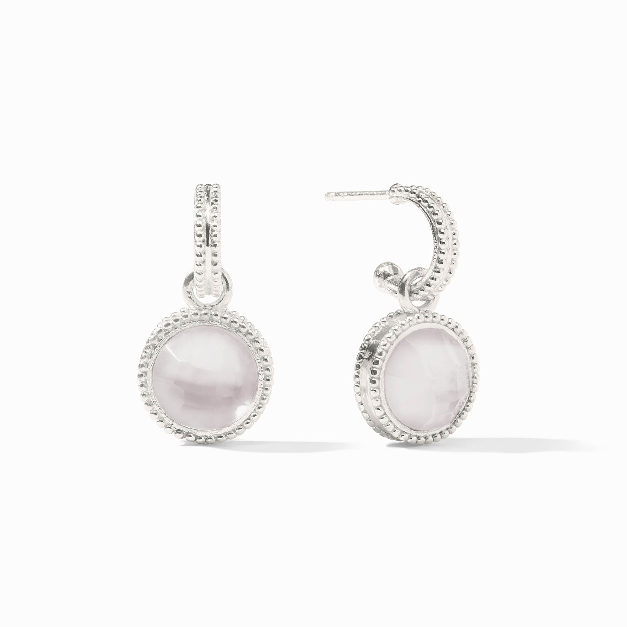 Fleur-de-Lis Silver Hoop & Charm Earrings | Julie Vos