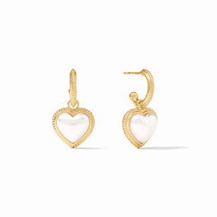 Julie Vos - Heart Hoop &amp; Charm Earring, Pearl