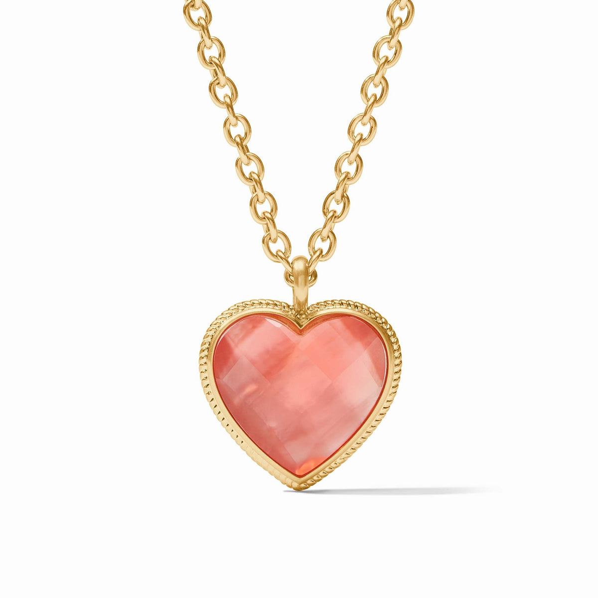 Julie Vos - Heart Pendant, Iridescent Blush Pink