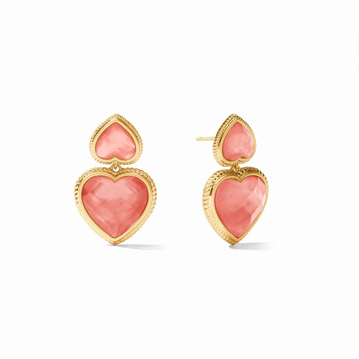 Julie Vos - Heart Statement Earring, Iridescent Blush Pink