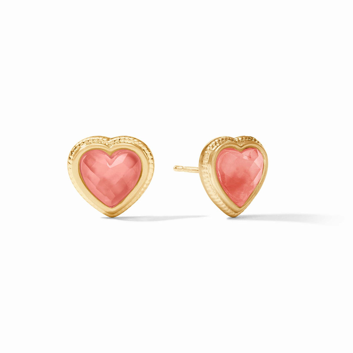 Julie Vos - Heart Stud, Iridescent Blush Pink