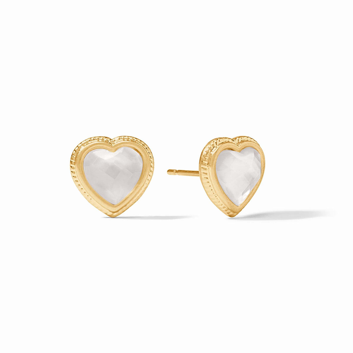 Julie Vos - Heart Stud, Iridescent Clear Crystal