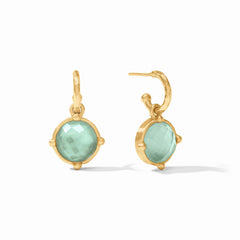 Julie Vos - Honeybee Hoop &amp; Charm Earring, Iridescent Aquamarine Blue