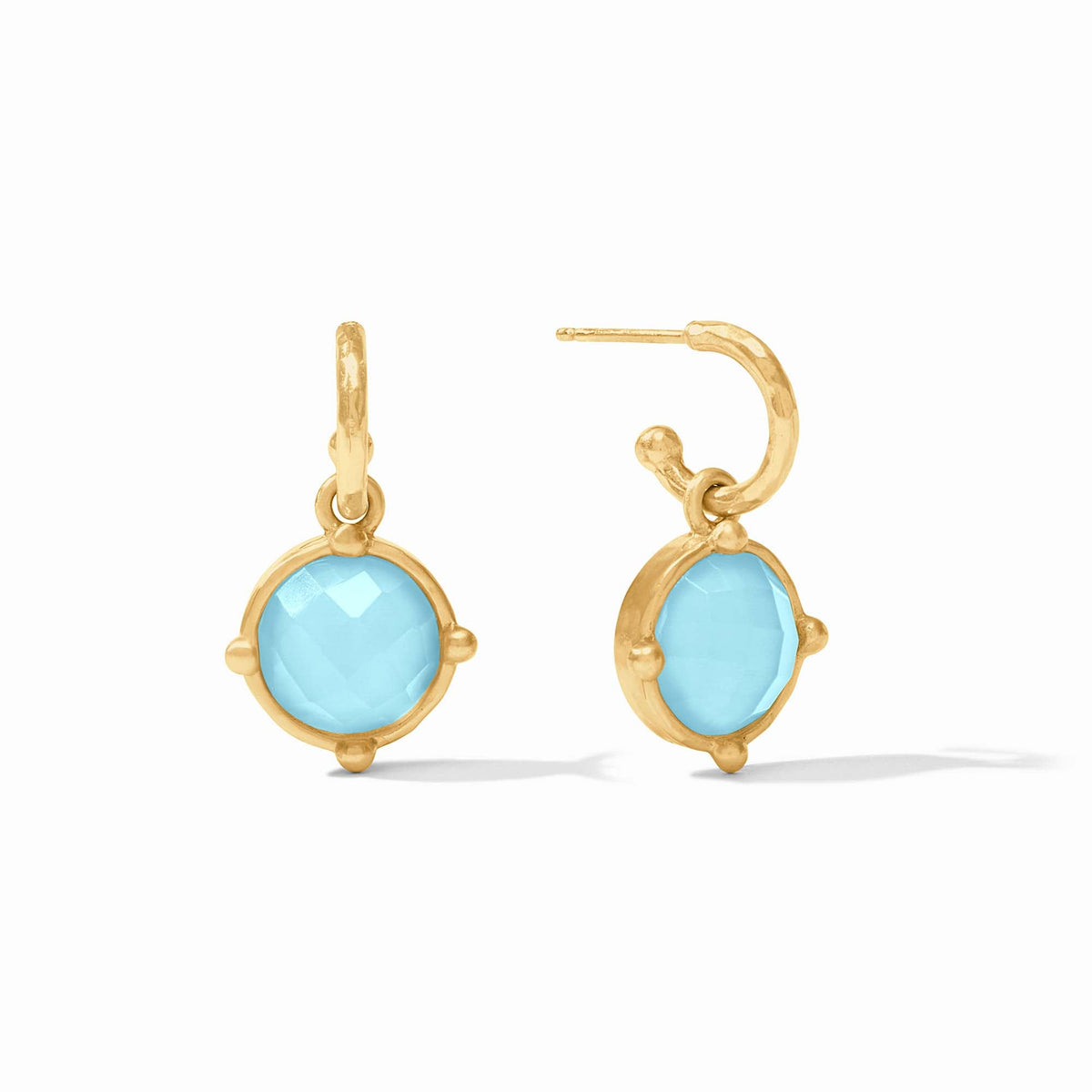 Julie Vos - Honeybee Hoop &amp; Charm Earring, Iridescent Capri Blue