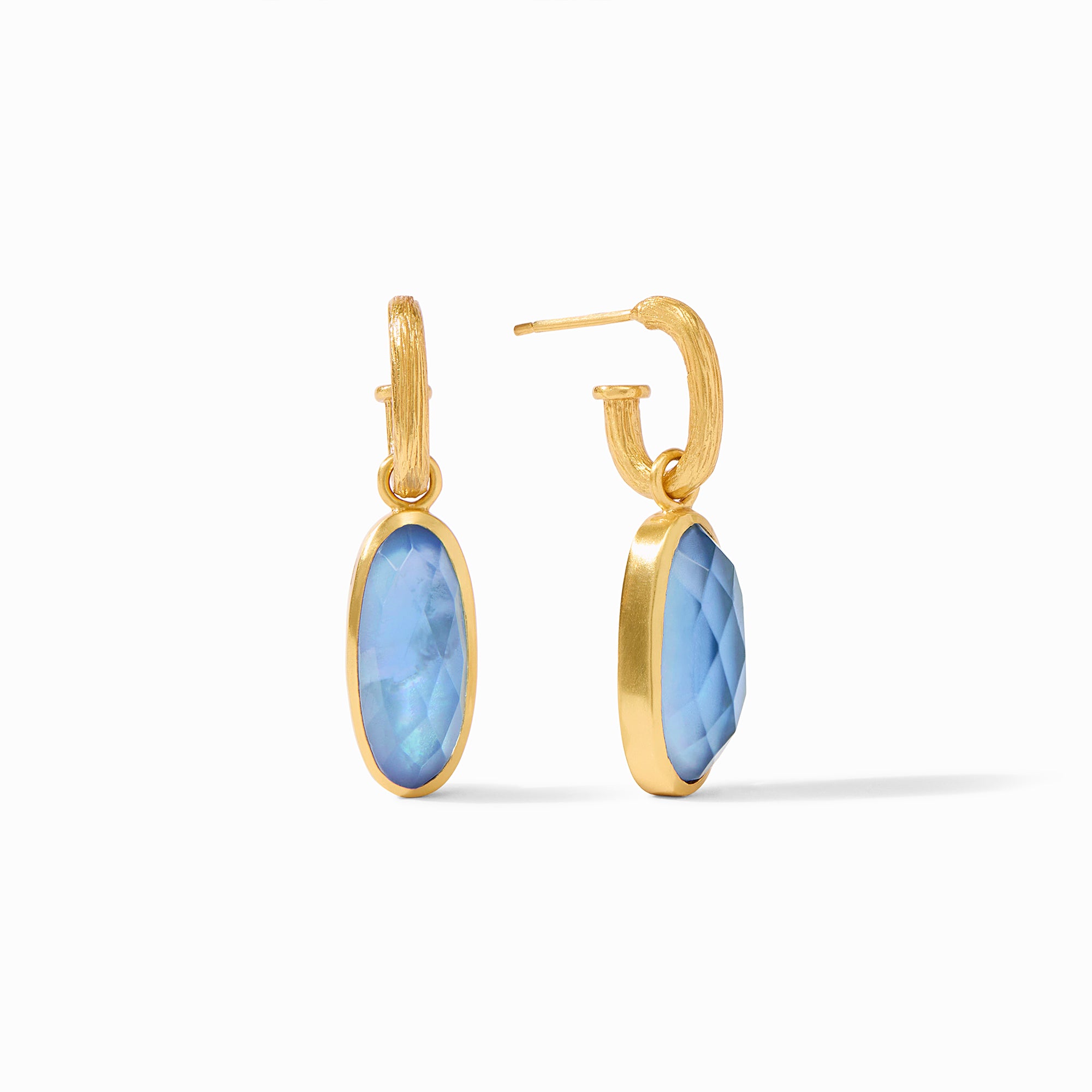 Ivy Hoop & Charm Iridescent Chalcedony Blue