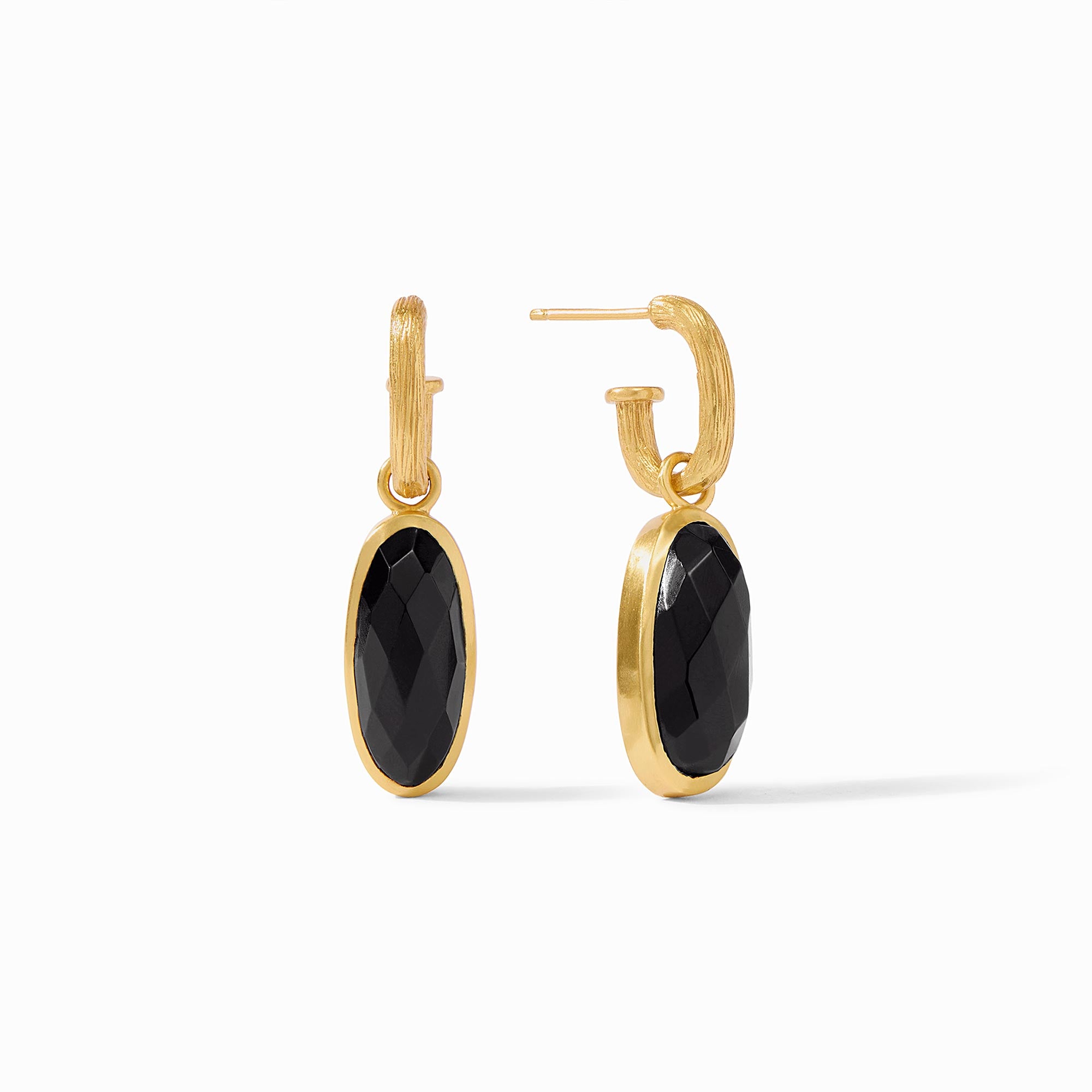 Julie Vos - Ivy Hoop &amp; Charm Earring, Obsidian Black