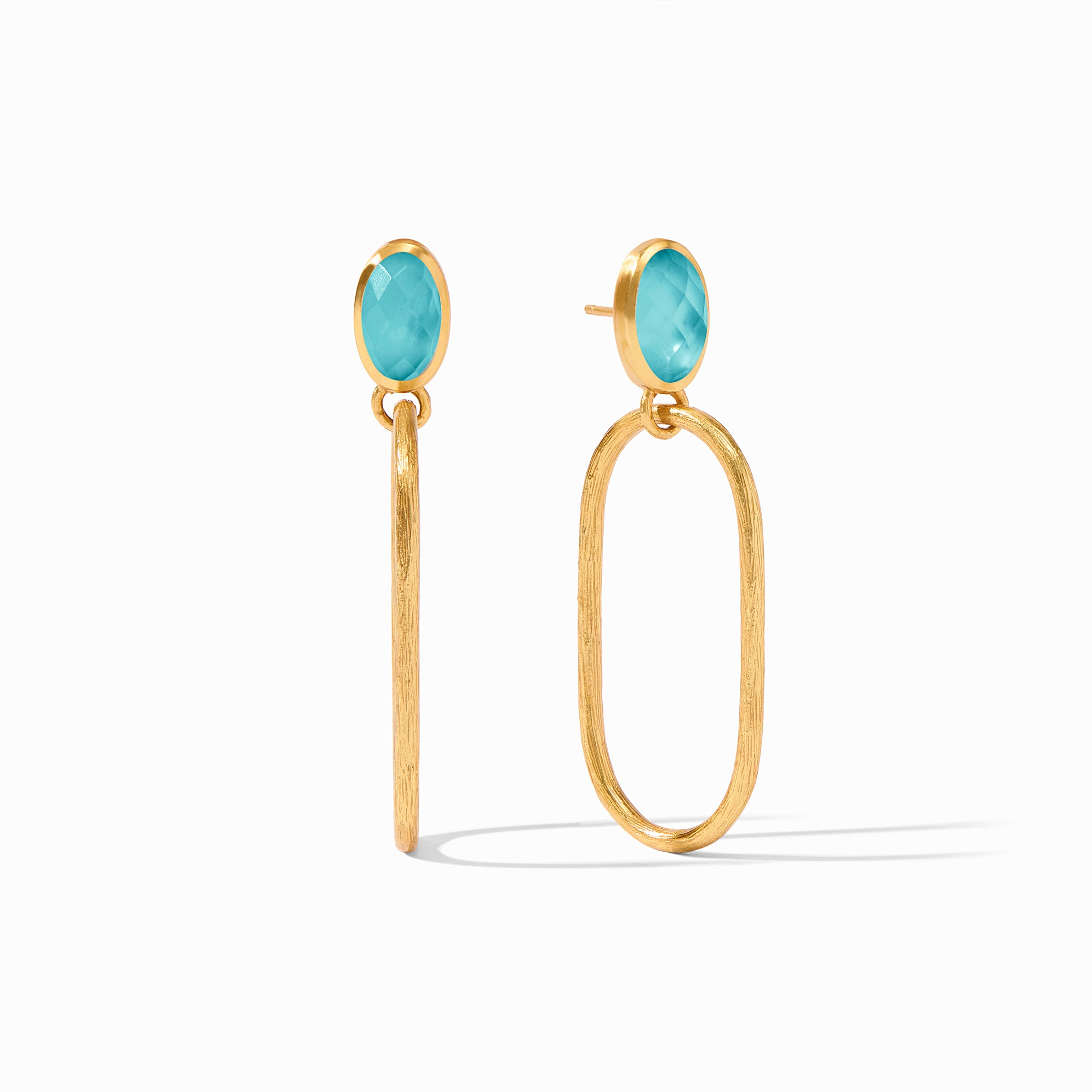 Julie Vos - Ivy Statement Earring, Iridescent Bahamian Blue