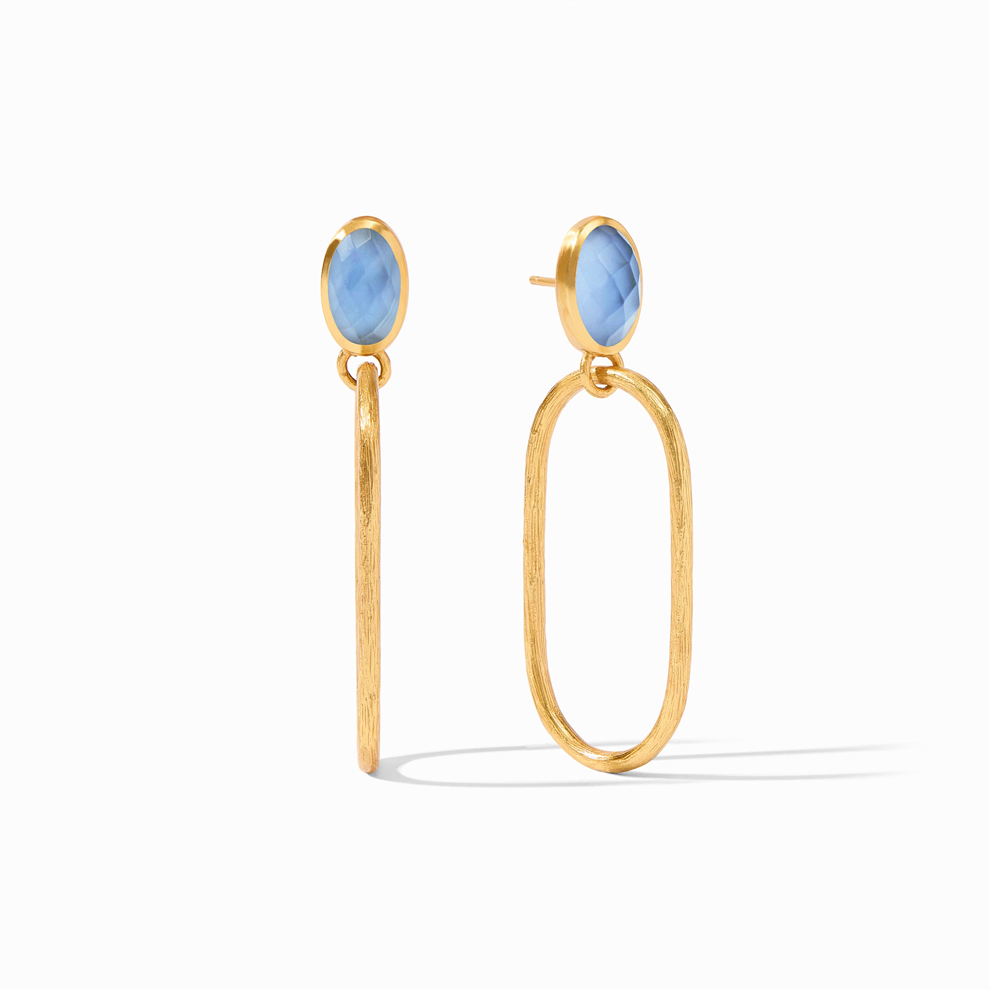 Julie Vos - Ivy Statement Earring, Iridescent Chalcedony Blue