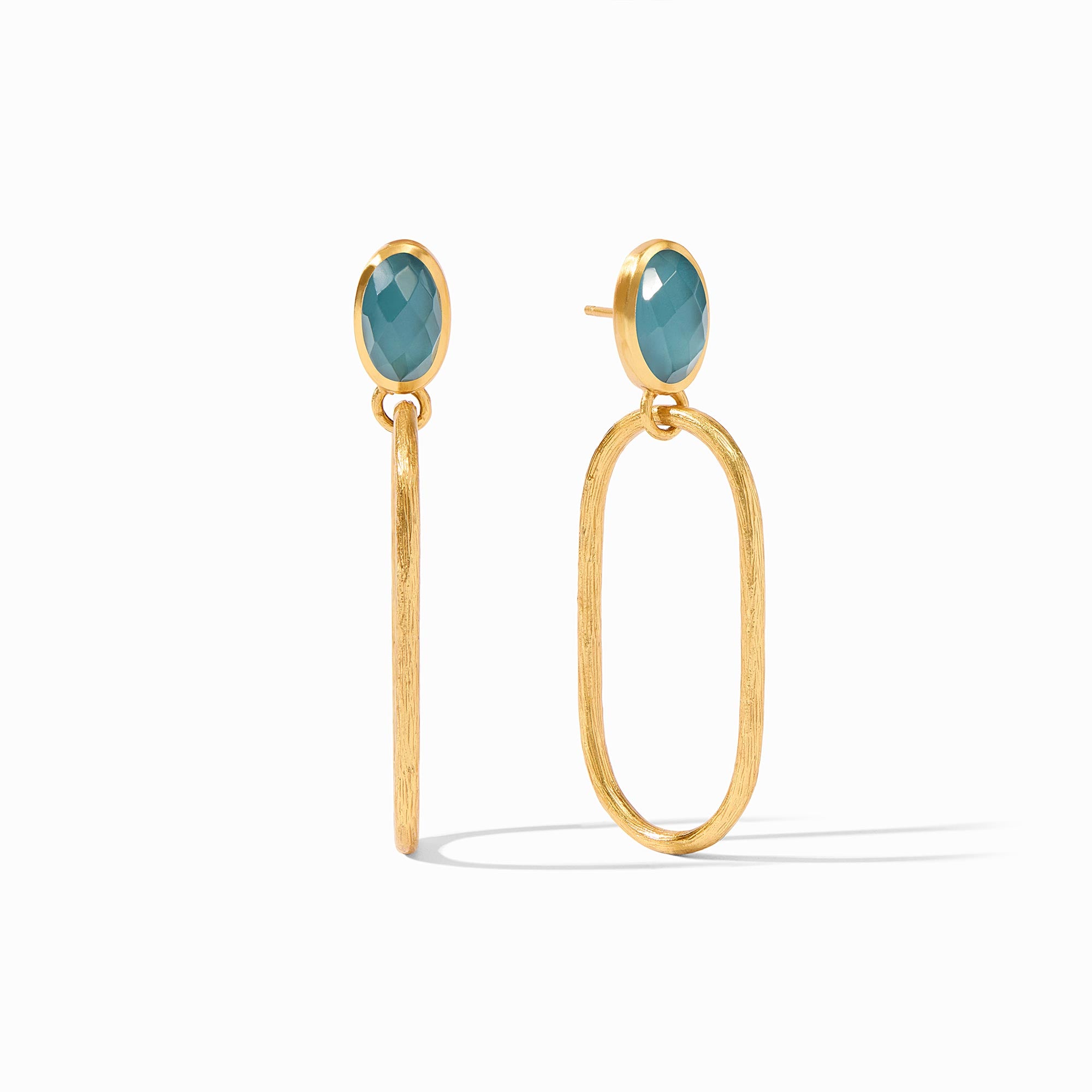 Julie Vos - Ivy Statement Earring, Iridescent Peacock Blue