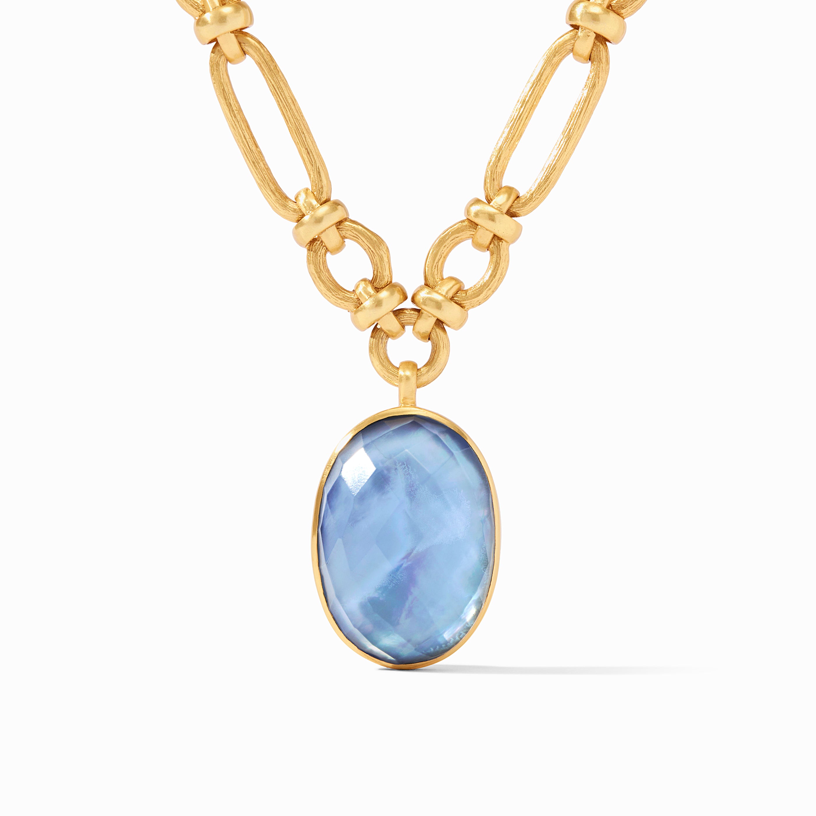 Julie Vos - Ivy Statement Necklace, Iridescent Chalcedony Blue