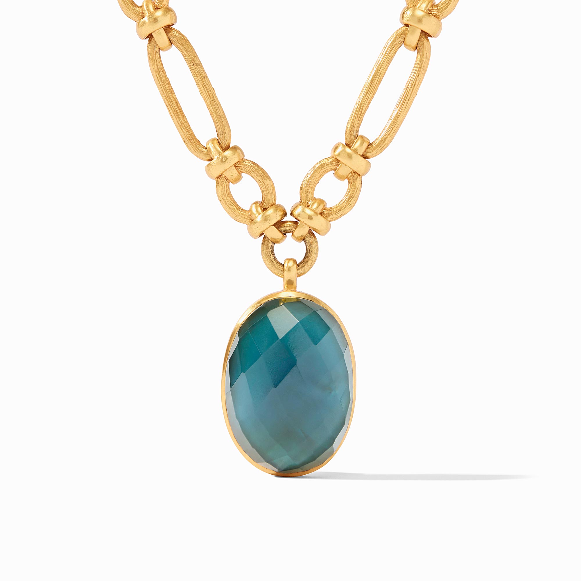 Julie Vos - Ivy Statement Necklace, Iridescent Peacock Blue