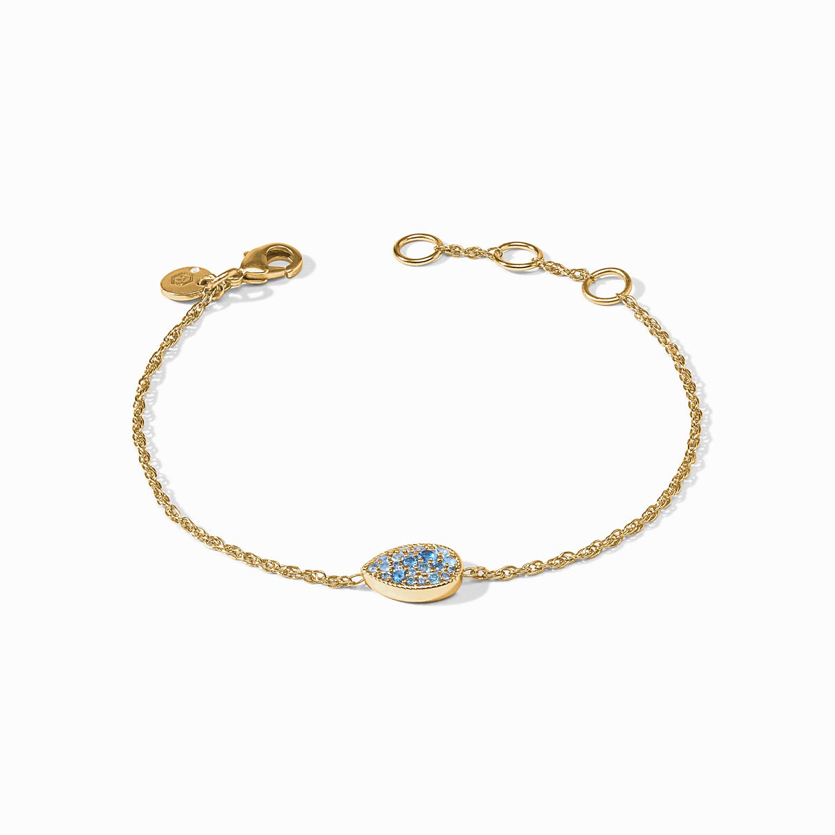 Birthstone Teardrop Delicate Bracelet - Blue Topaz - December