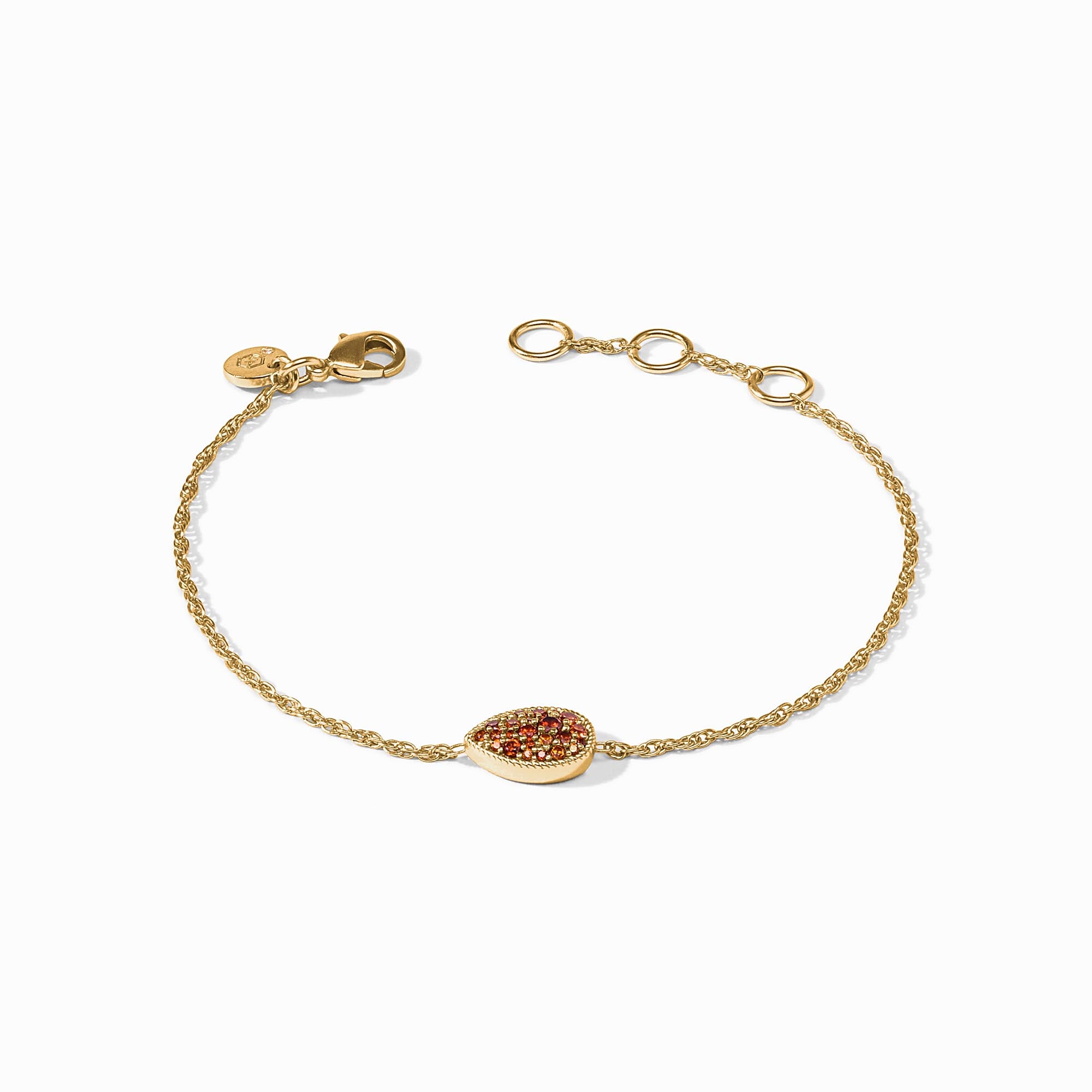 Birthstone Teardrop Delicate Bracelet - Garnet - January