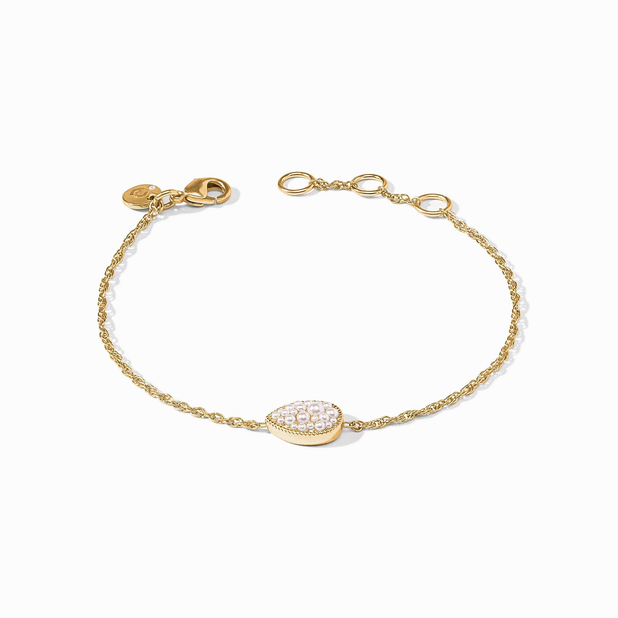 Birthstone Teardrop Delicate Bracelet - Pearl - June