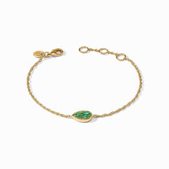 Birthstone Teardrop Delicate Bracelet - Emerald - May