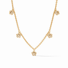 Julie Vos - Laurel Delicate Charm Necklace, Cubic Zirconia