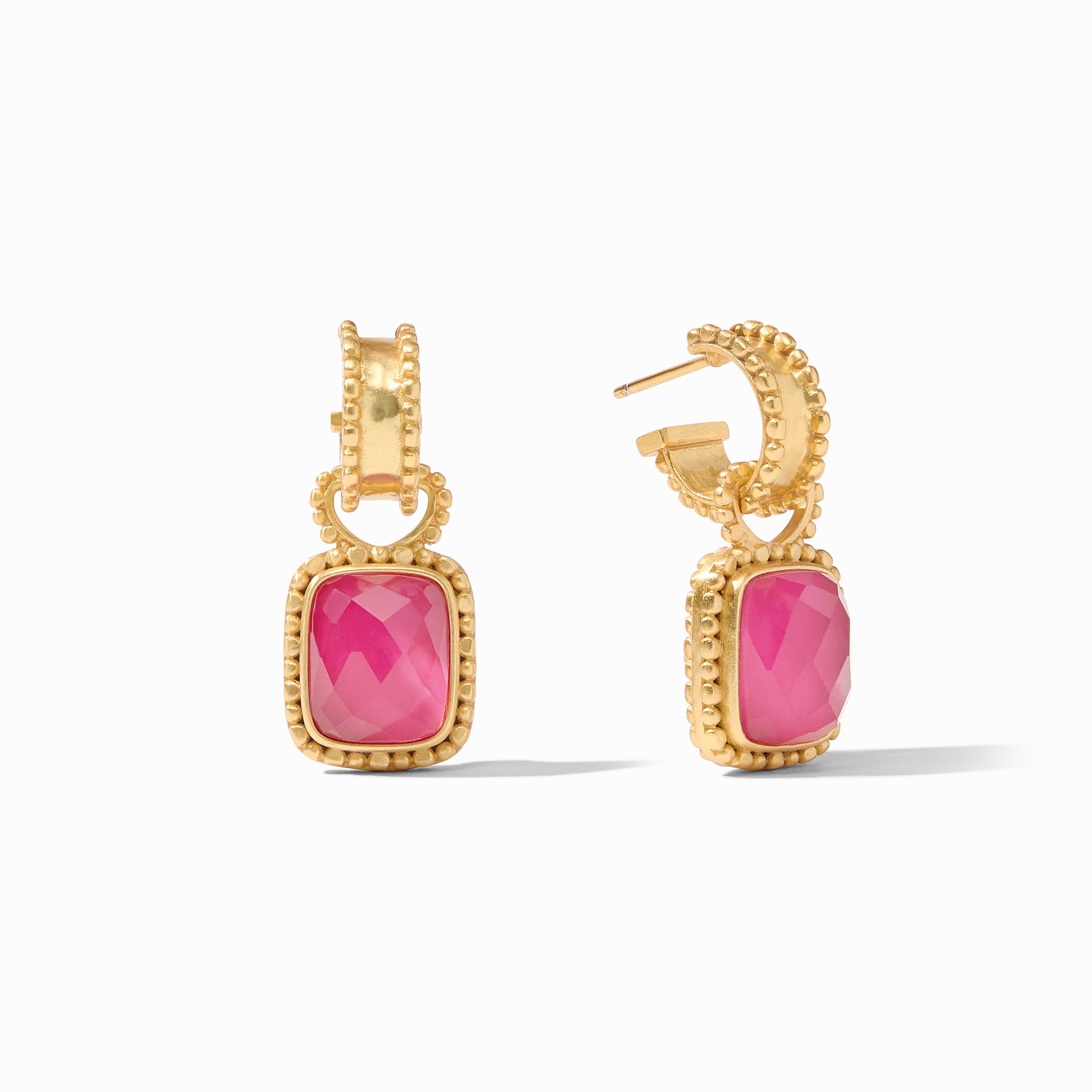 Julie Vos - Marbella Hoop &amp; Charm Earring, Iridescent Raspberry