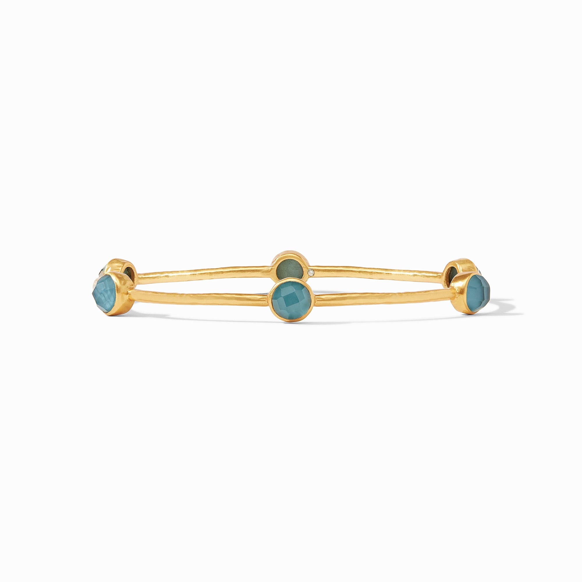 Julie Vos - Milano Luxe Bangle, Iridescent Peacock Blue / Large