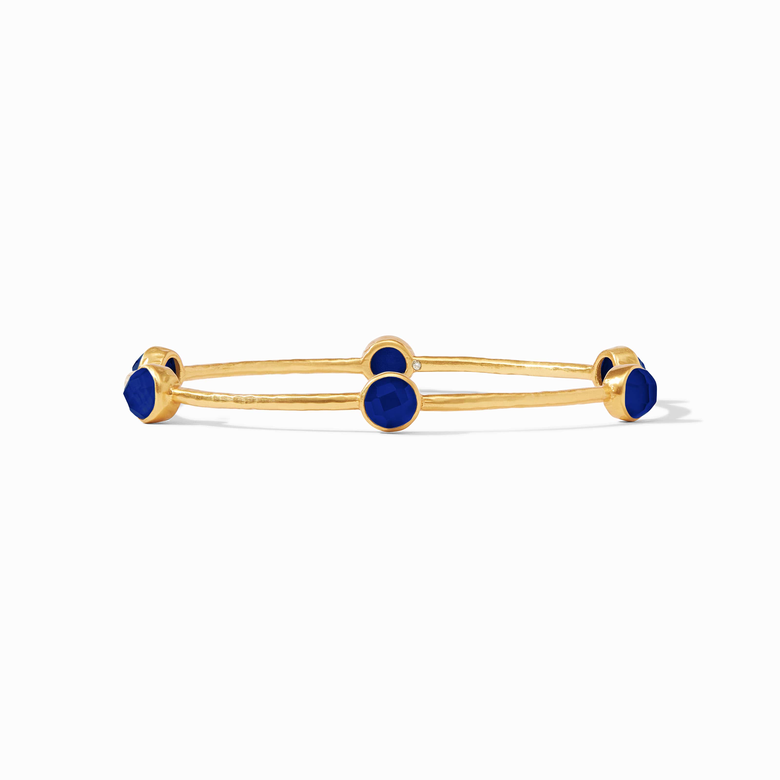 Julie Vos Milano Luxe Bangle Iridescent Peacock Blue Large