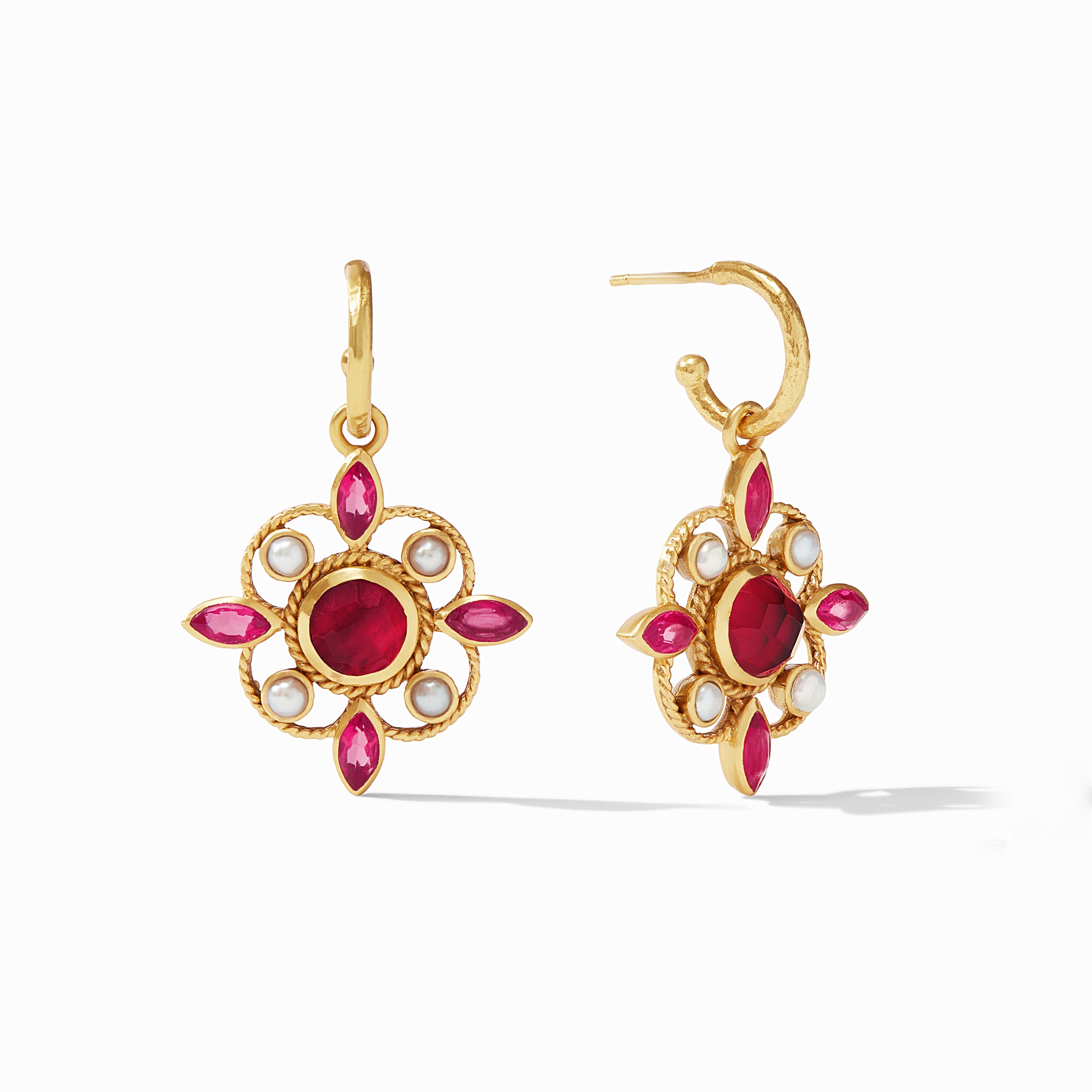 Julie Vos - Monaco Hoop &amp; Charm Earring, Iridescent Tourmaline