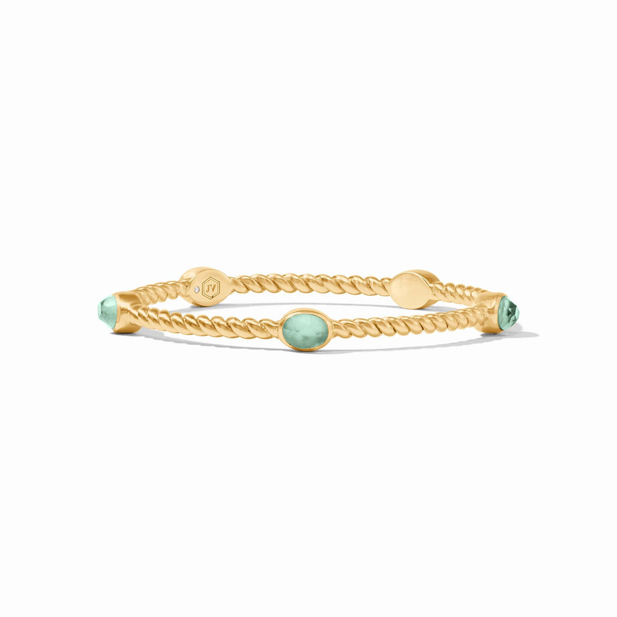Julie Vos - Nassau Stone Bangle, Iridescent Aquamarine Blue / Large