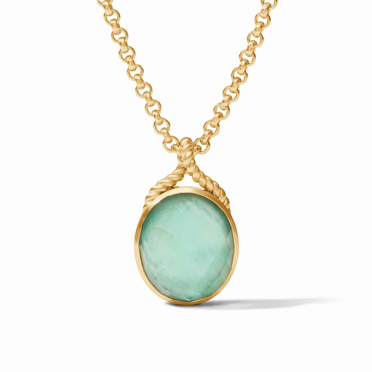 Julie Vos - Nassau Stone Pendant, Iridescent Aquamarine Blue