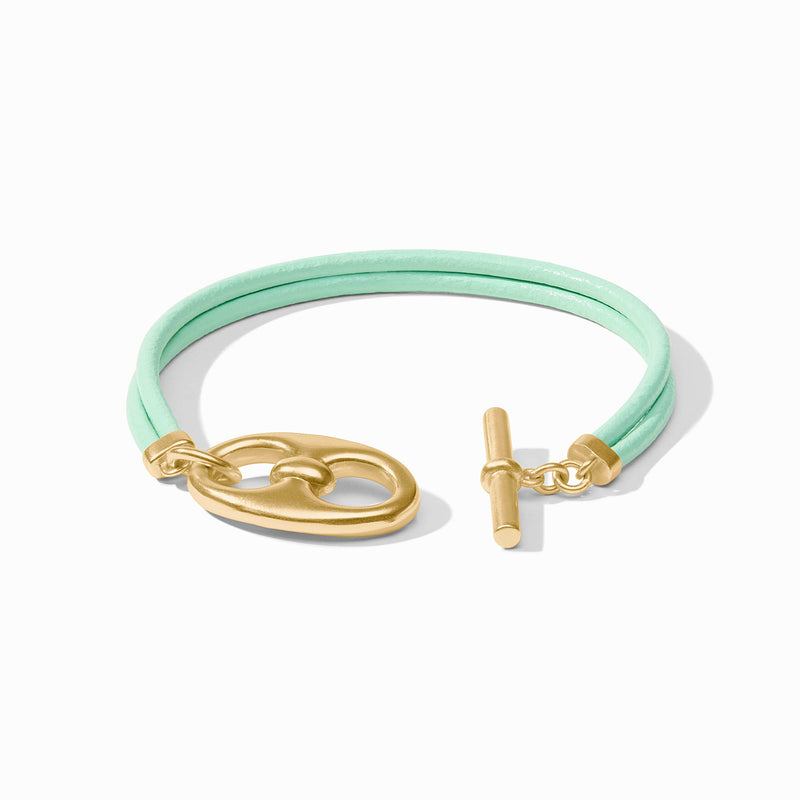 Julie Vos - Pensacola Leather Cord Bracelet, Aqua