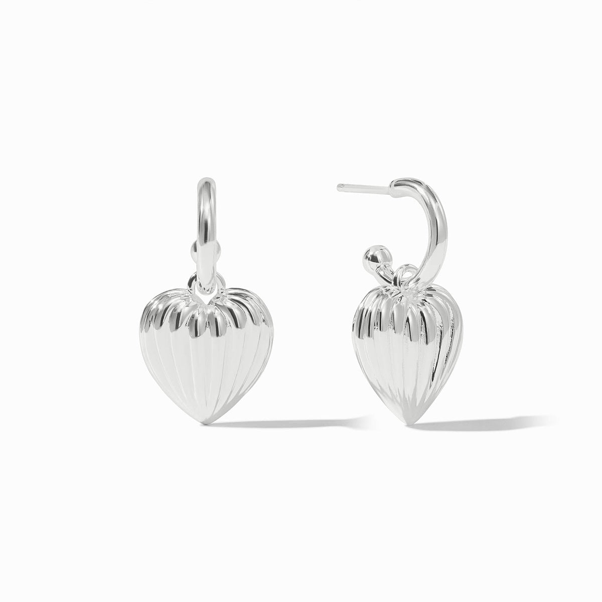 Puffy Heart Hoop & Charm Earring