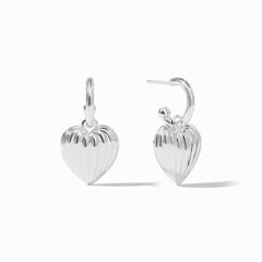 Puffy Heart Hoop & Charm Earring
