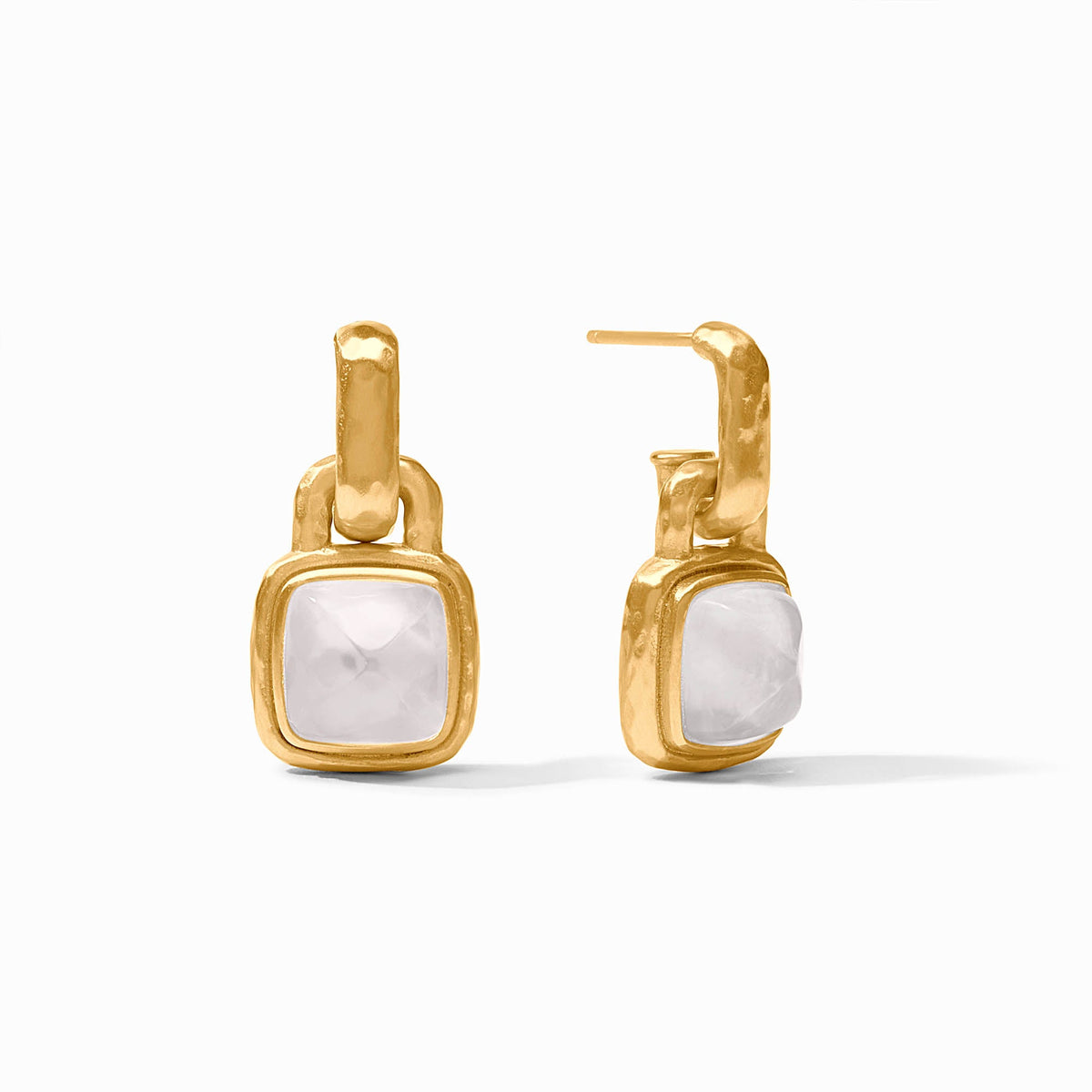 Julie Vos - Sahara Hoop &amp; Charm Earring, Iridescent Clear Crystal