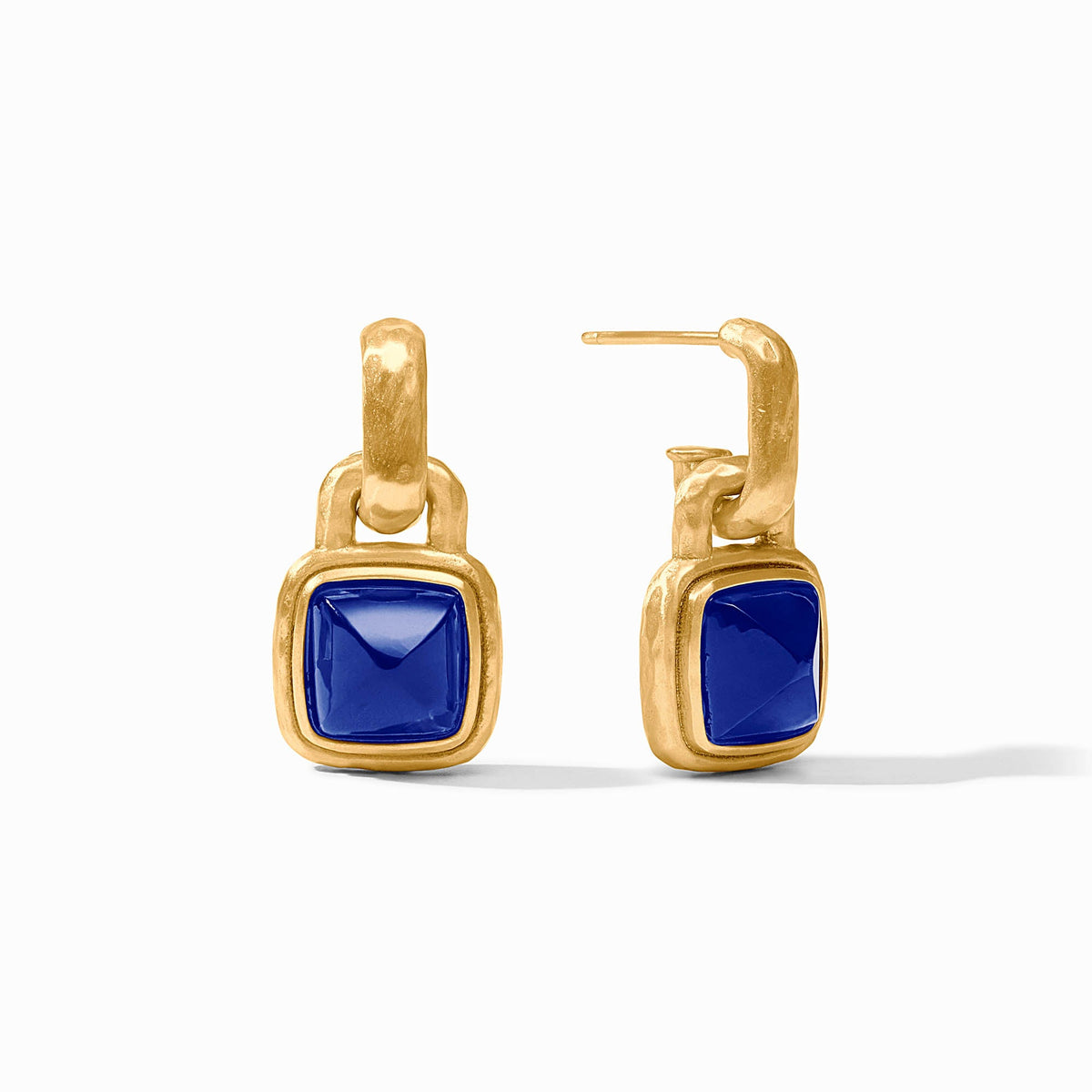 Julie Vos - Sahara Hoop &amp; Charm Earring, Iridescent Sapphire Blue