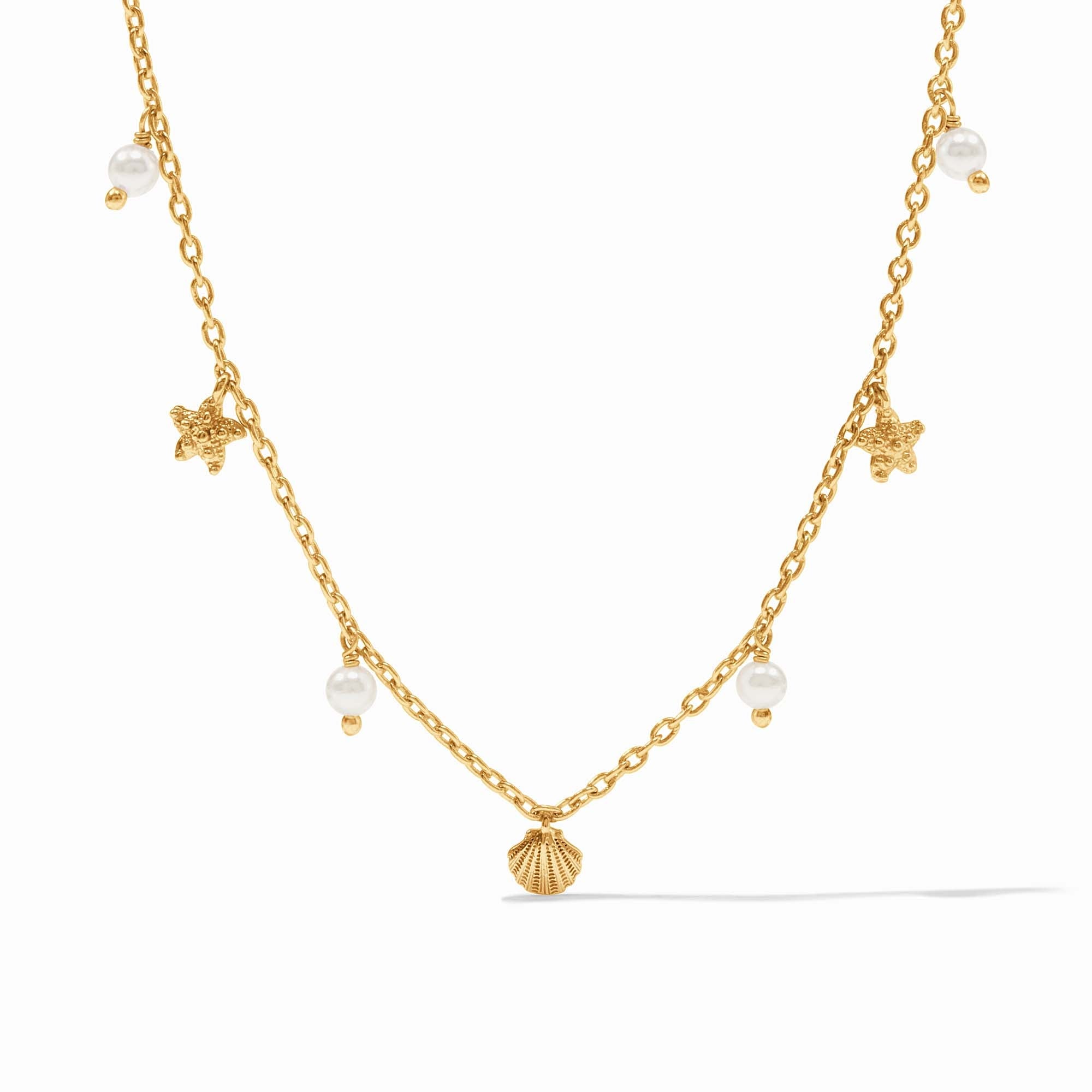 Julie Vos - Sanibel Delicate Charm Necklace, Shell Pearl