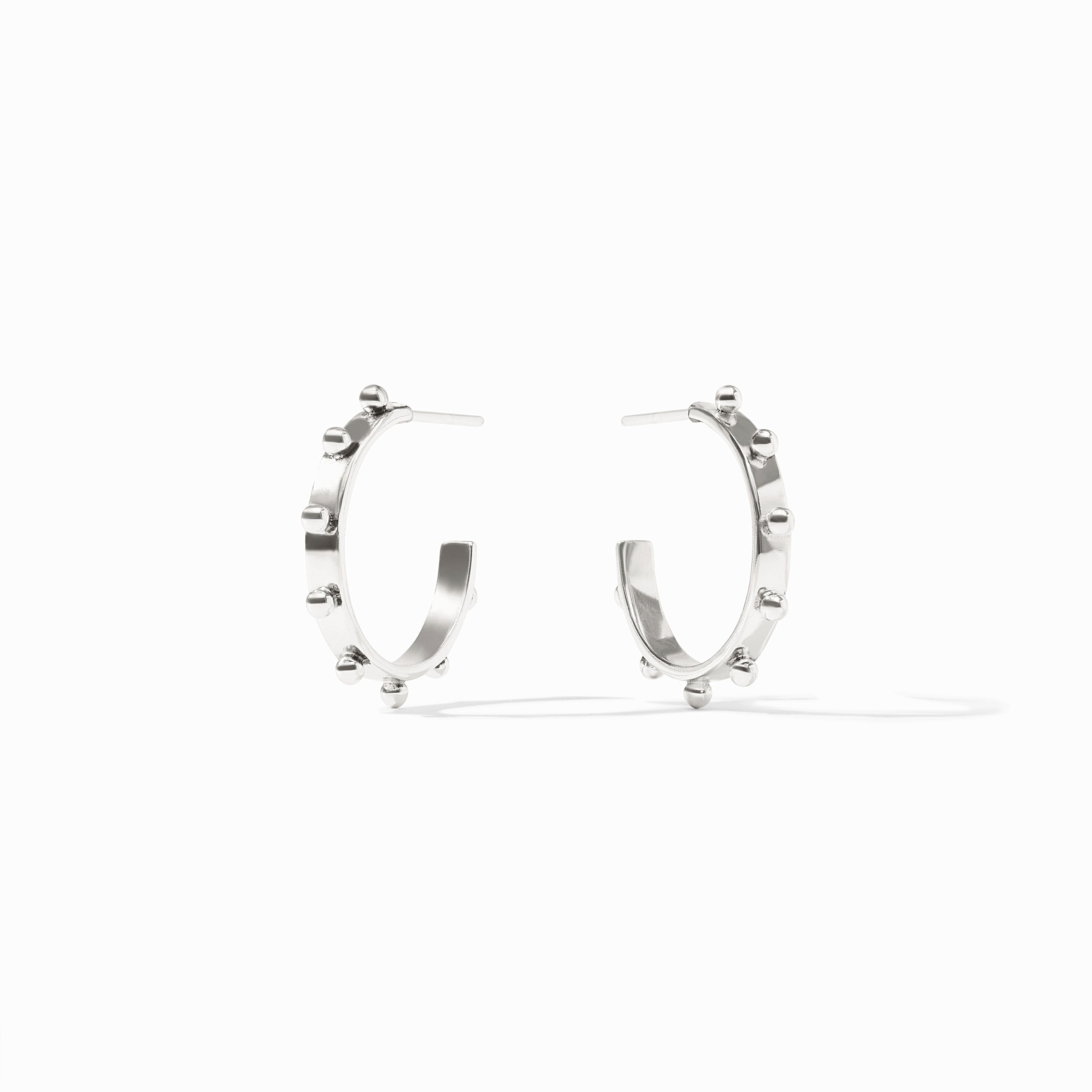SoHo Studded Silver Hoop Earrings | Julie Vos