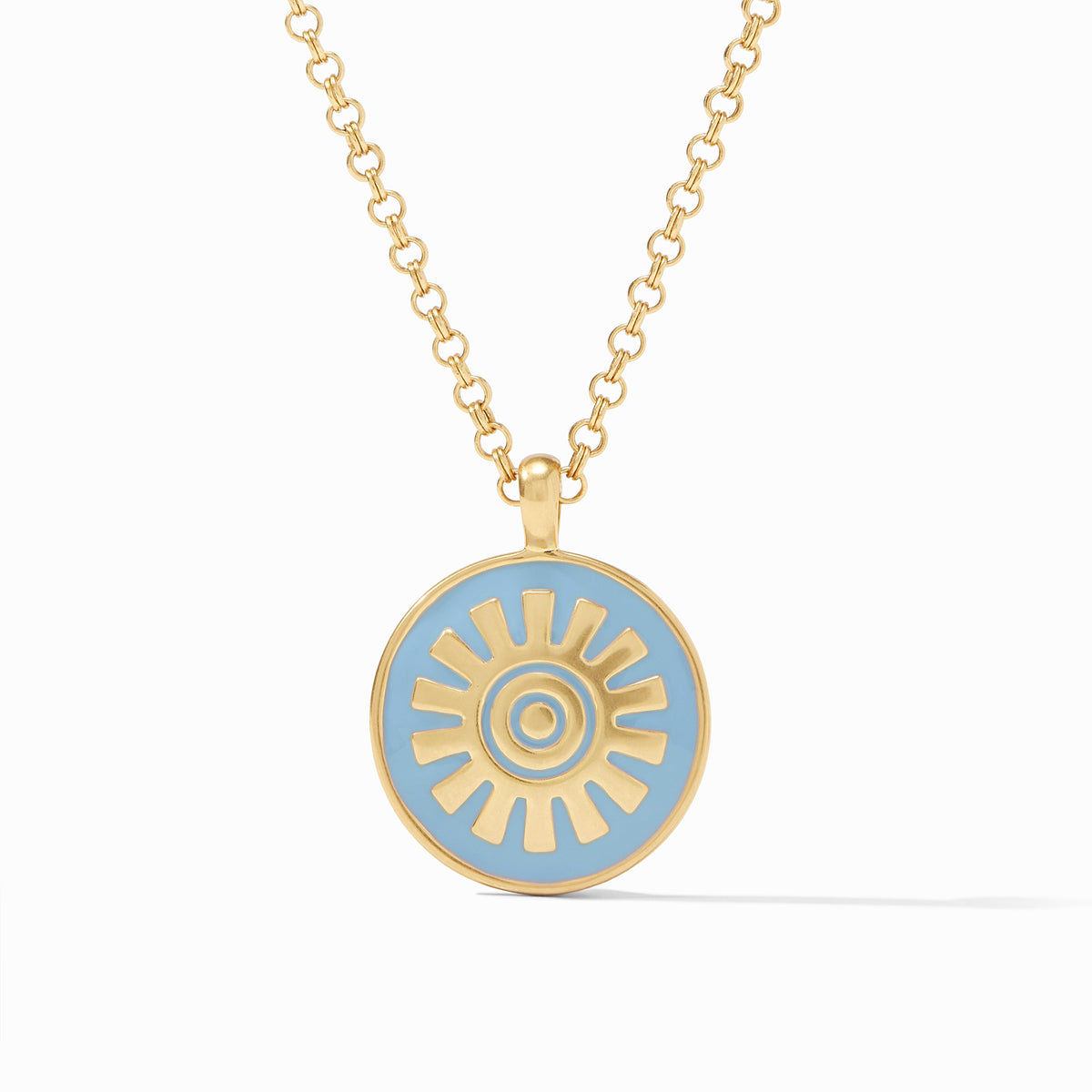 Julie Vos - Soleil Pendant, Chalcedony Blue Enamel