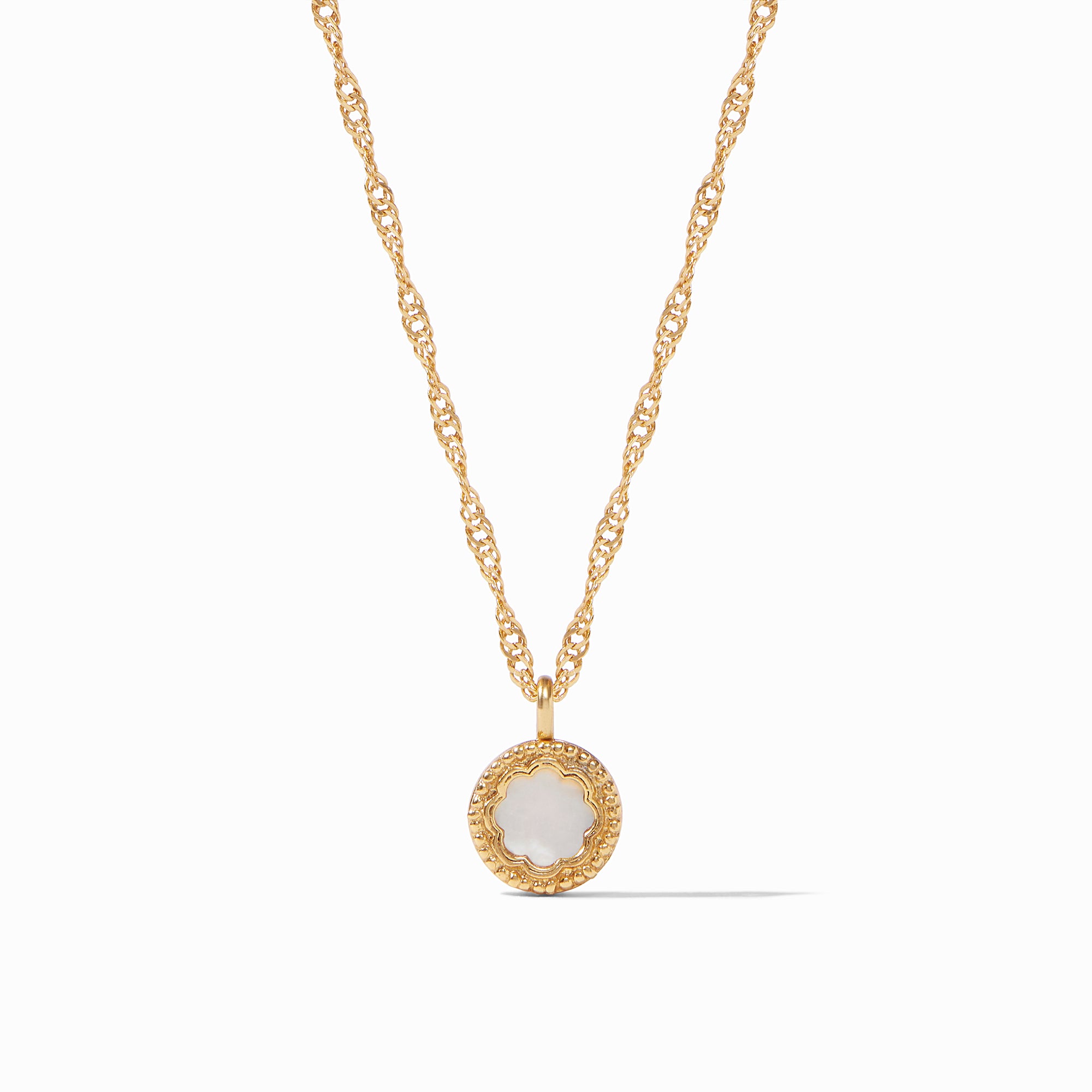 Julie Vos - Trieste Demi Coin Solitaire Necklace, Mother of Pearl
