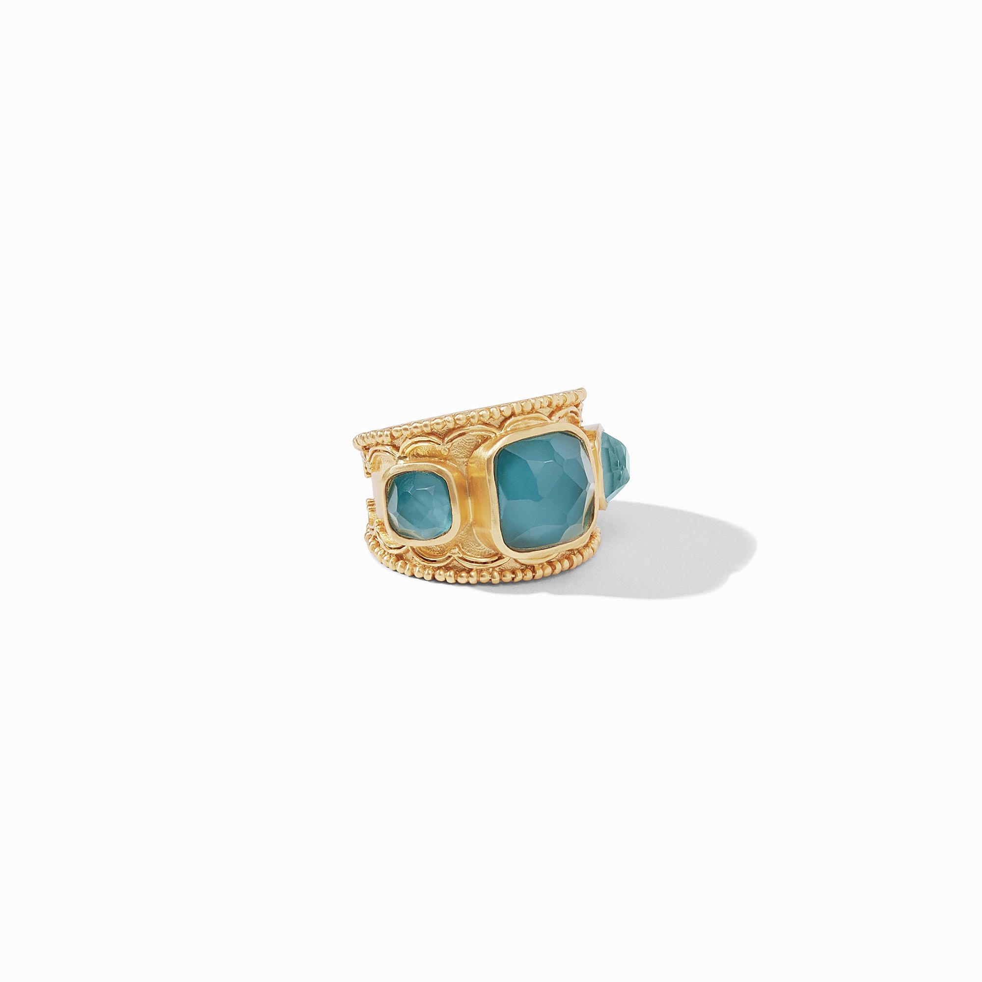 Julie Vos - Trieste Statement Ring, Iridescent Peacock Blue / 8