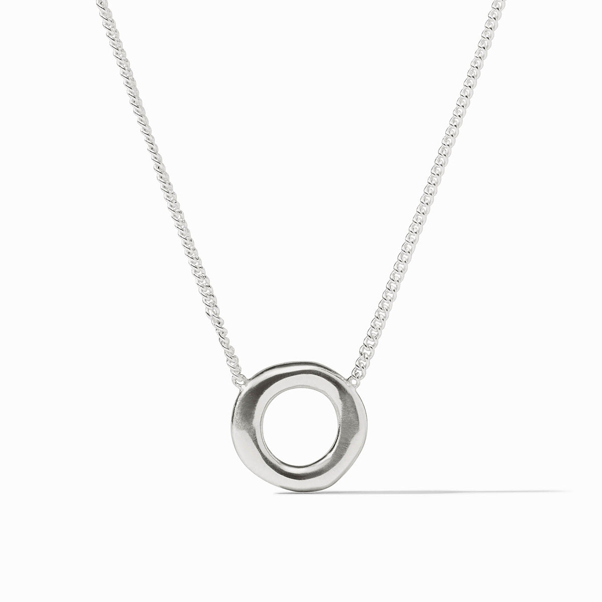 Silver Wave Circle Delicate Necklace | Julie Vos