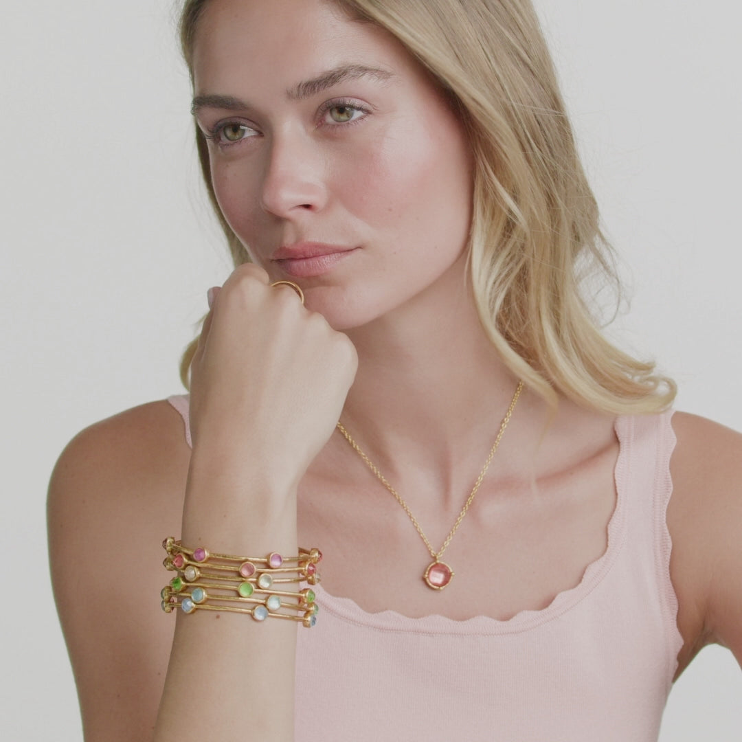 Milano Luxe Stone Gold Bangle Bracelet | Julie Vos