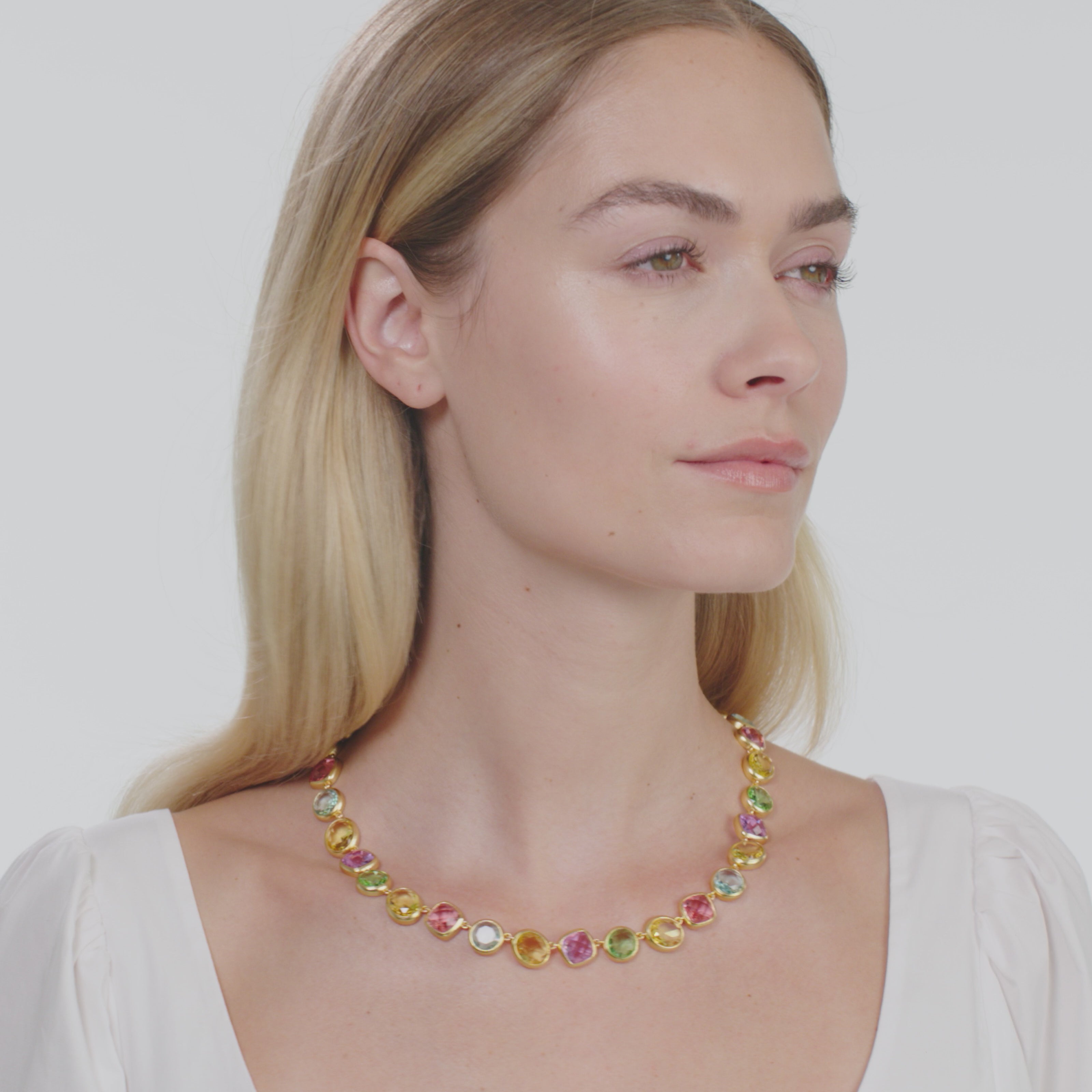 Kaleidoscope Gemstone Tennis Necklace | Julie Vos
