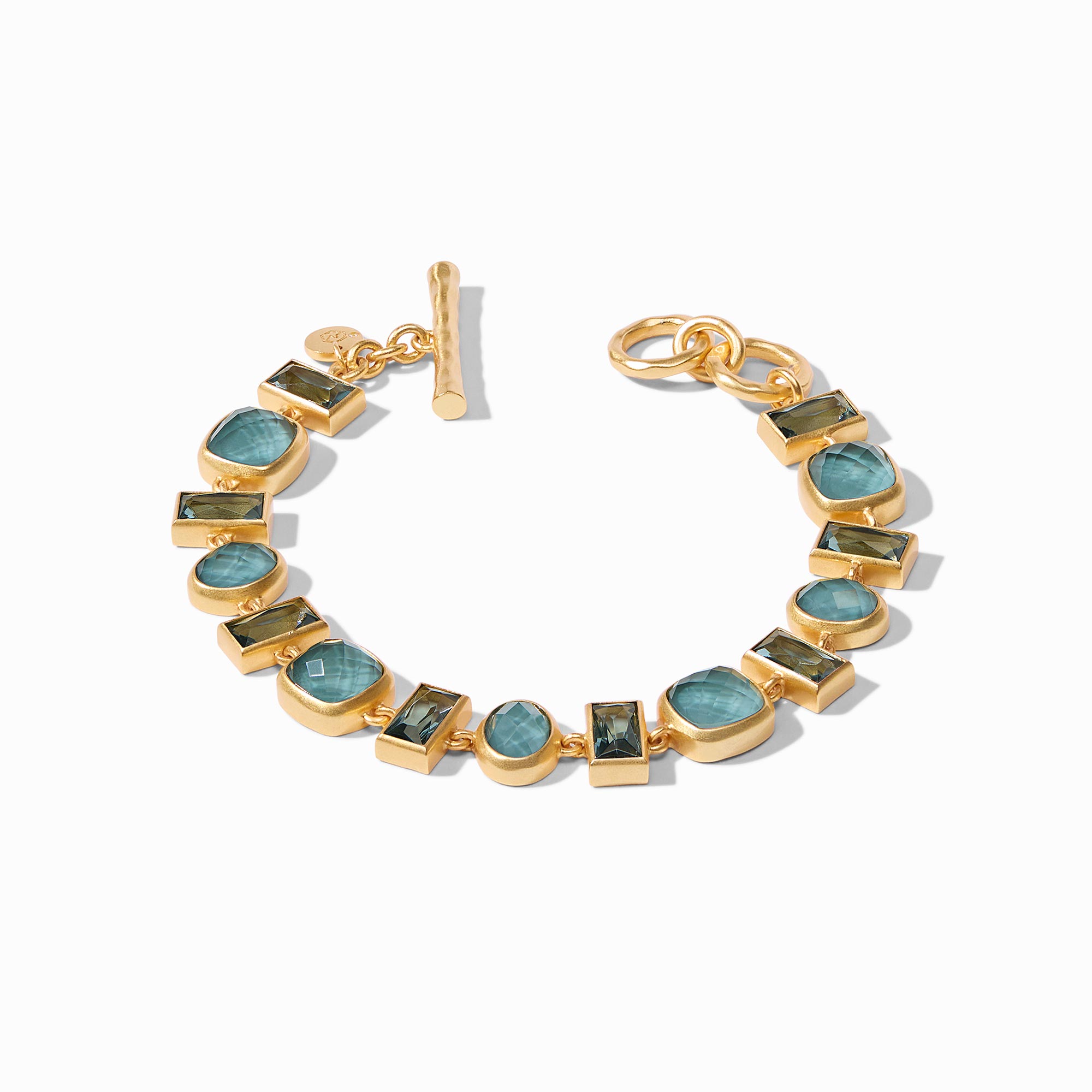 Julie Vos - Antonia Tennis Bracelet, Iridescent Peacock Blue