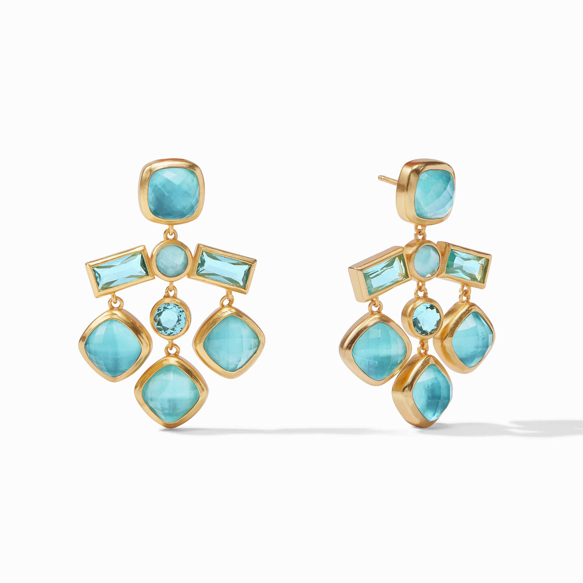 Julie Vos - Antonia Chandelier Earring, Iridescent Bahamian Blue