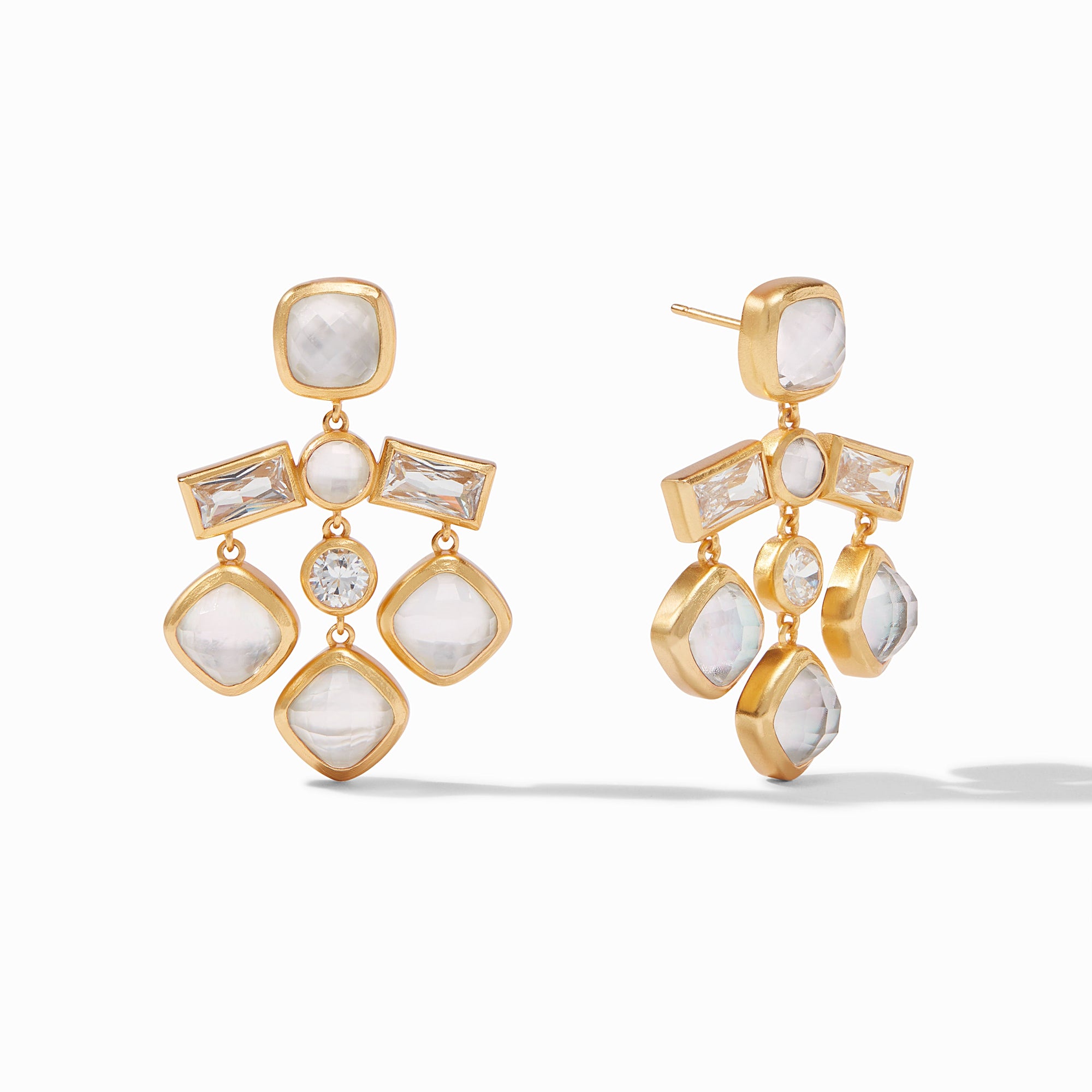 Julie Vos - Antonia Chandelier Earring, Iridescent Clear Crystal