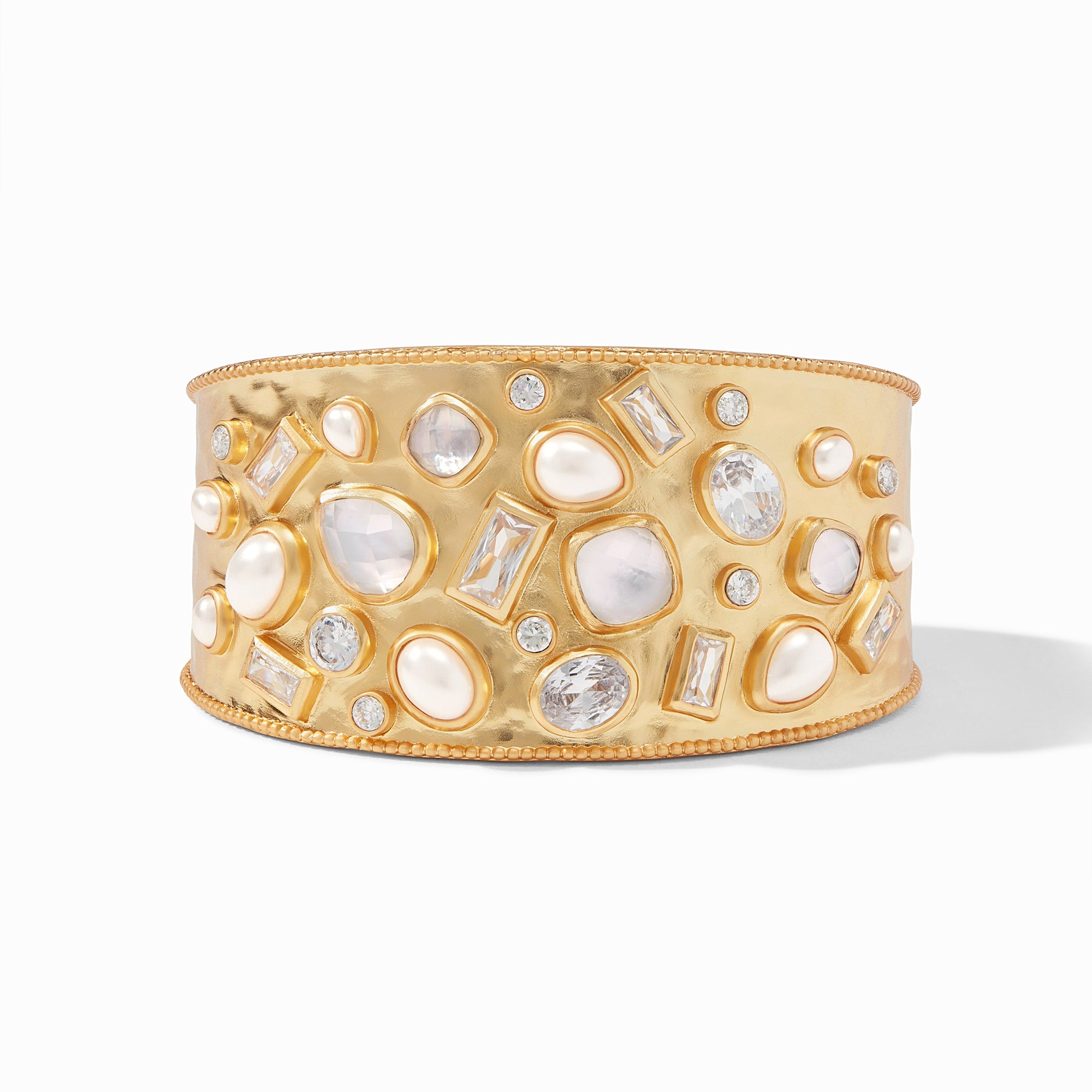 Julie Vos - Antonia Mosaic Cuff, Iridescent Clear Crystal