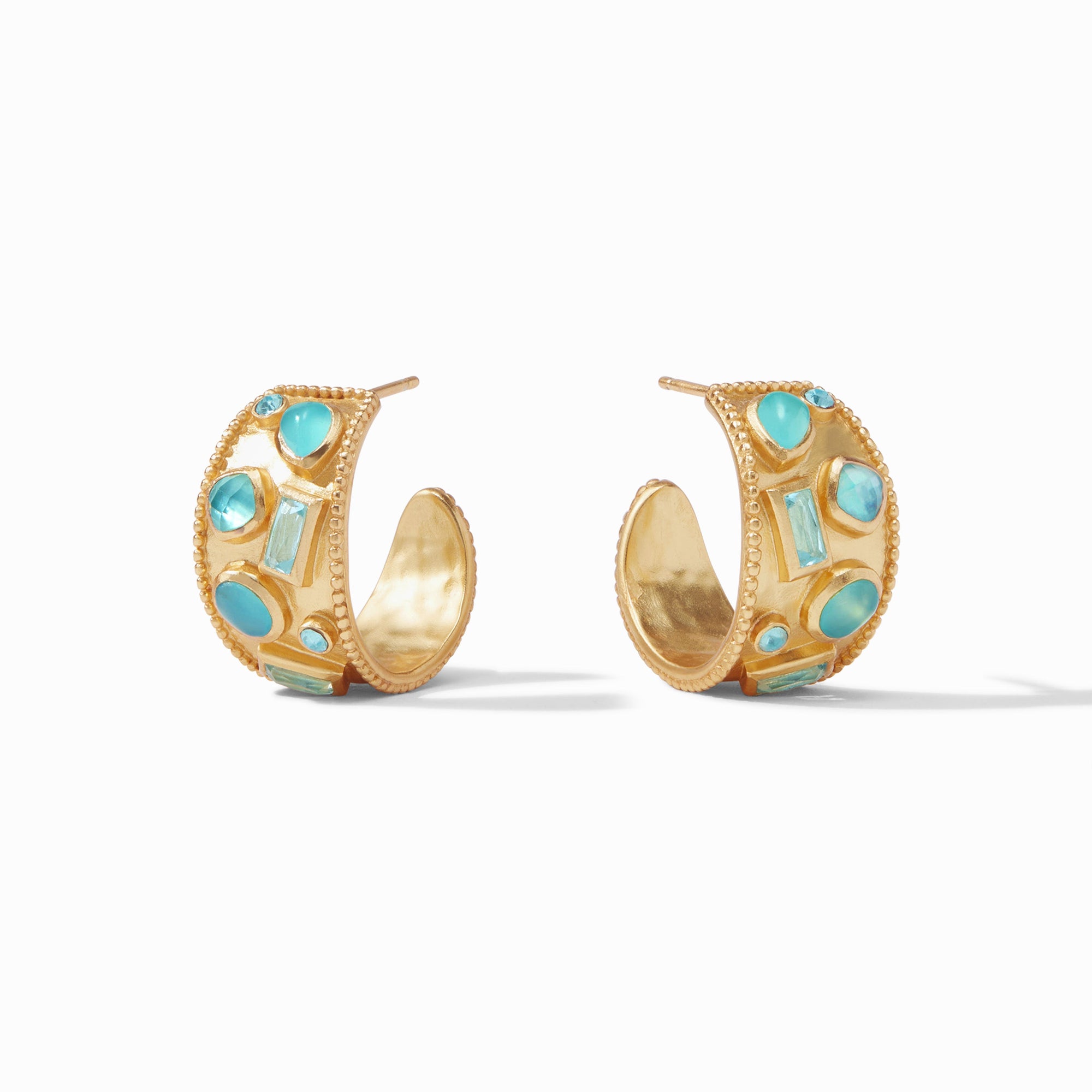 Julie Vos - Antonia Mosaic Hoop, Iridescent Bahamian Blue