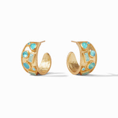 Julie Vos - Antonia Mosaic Hoop, Iridescent Bahamian Blue