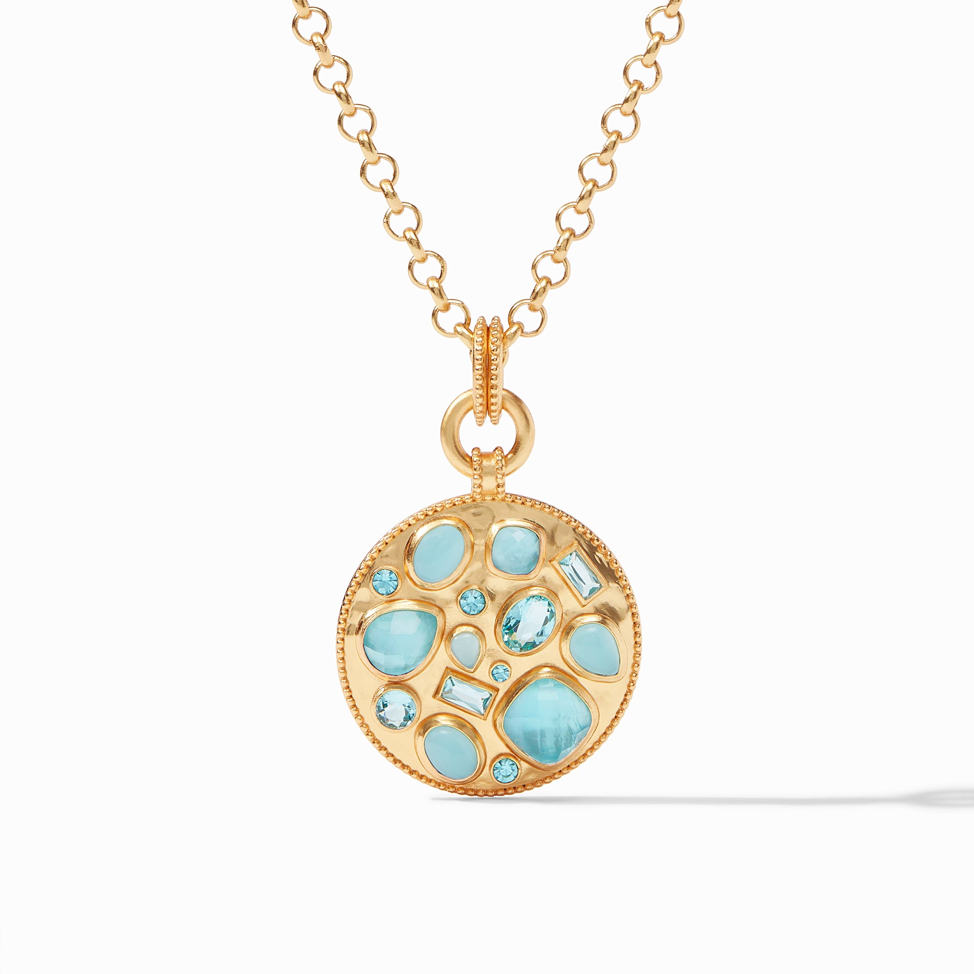 Julie Vos - Antonia Mosaic Pendant, Iridescent Bahamian Blue